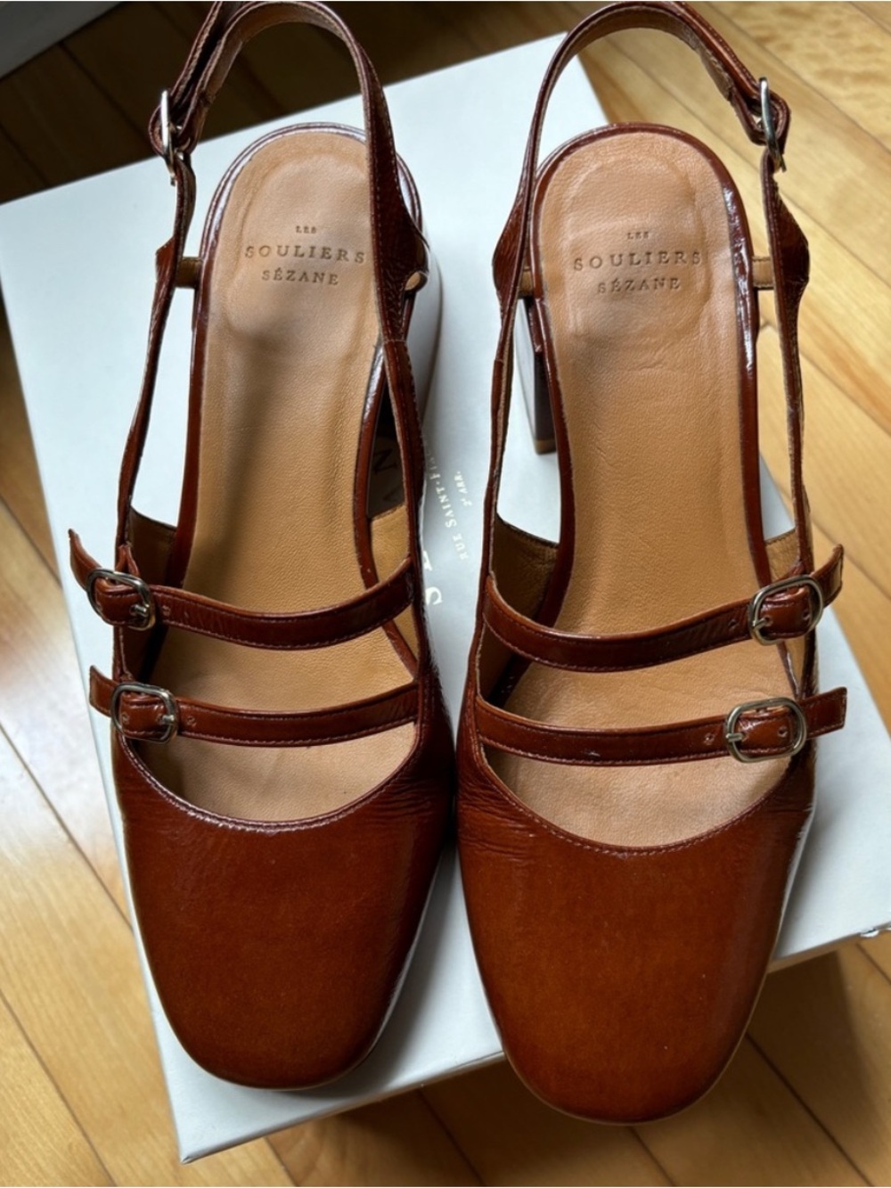 Sezane Paula Babies size 38 Brown Heeled Slingbacks - Picture 3 of 7